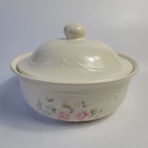 Pfaltzgraff Cream Floral Covered Bowl